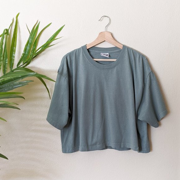 OAK Tops - Oak Clothing Co Sage Green Oversized Crop Top Size XL